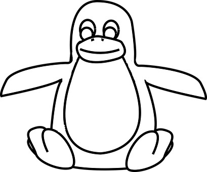 Simplified Penguin Drawing PNG