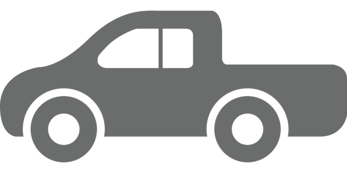 Simplified Pickup Truck Silhouette PNG