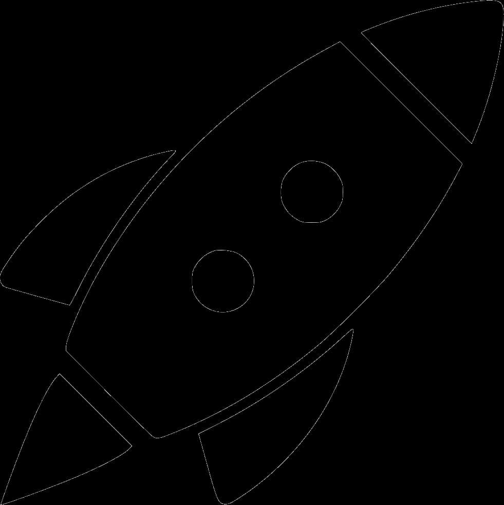 Simplified Rocket Outline PNG