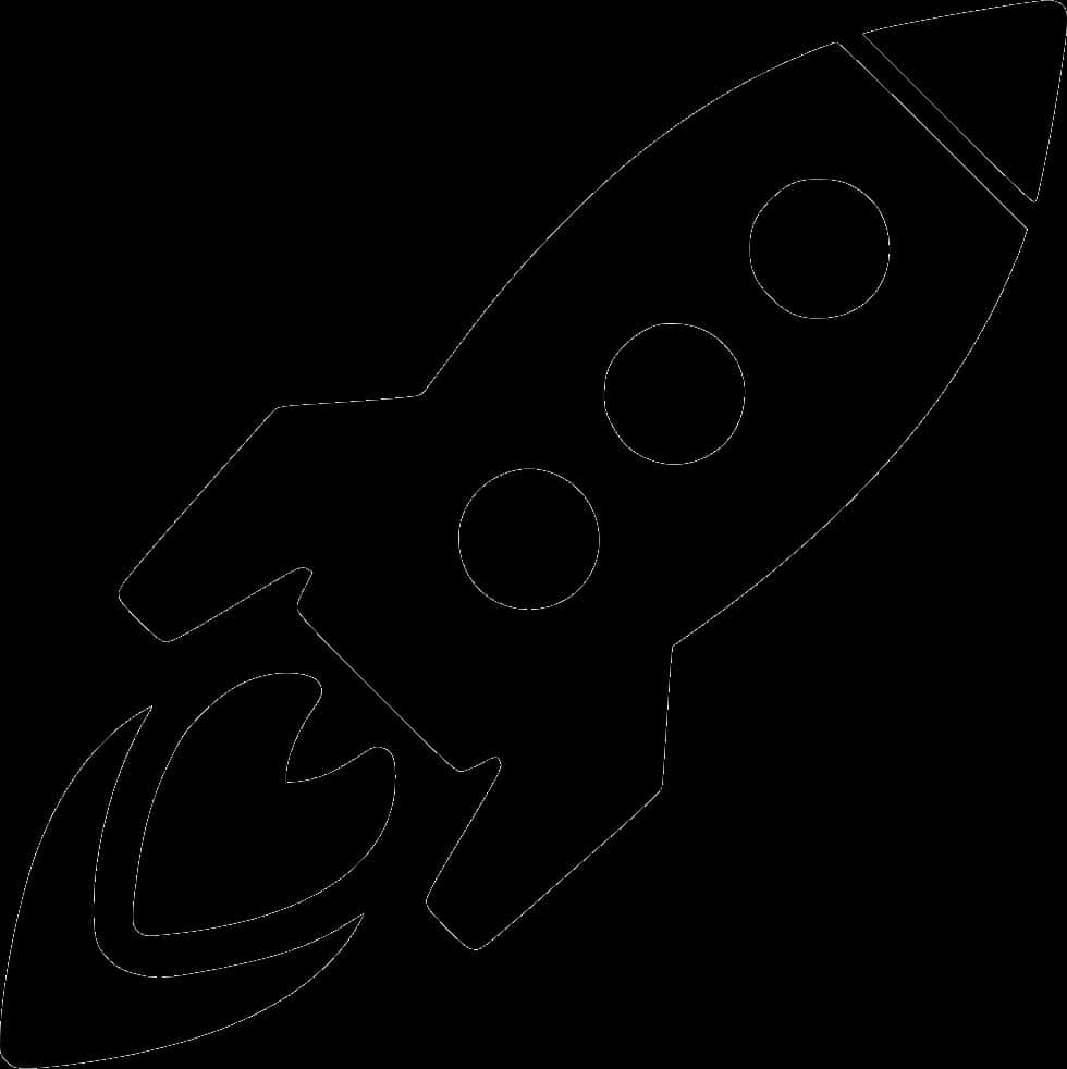 Simplified Rocket Outline PNG