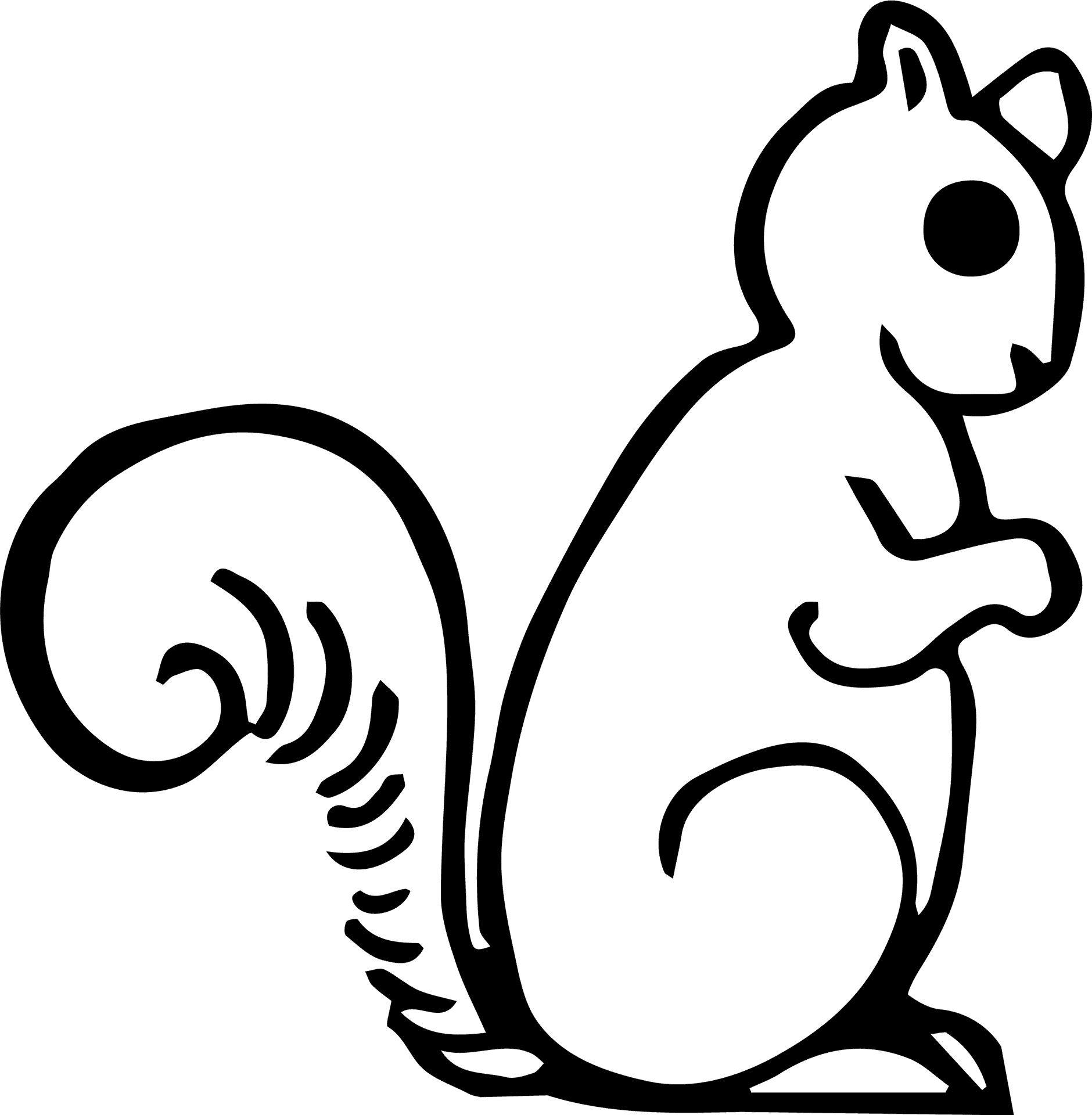 Simplified Squirrel Silhouette PNG