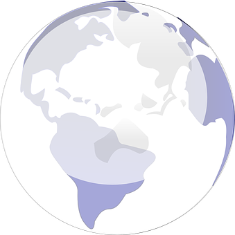 Simplified Stylized Globe Graphic PNG