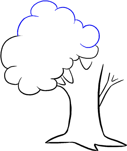 Simplified Tree Line Drawing PNG
