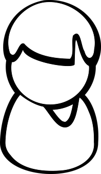 Simplified User Icon Blackand White PNG