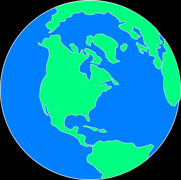 Simplified Vector Earth Map PNG