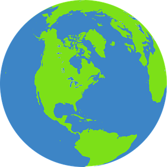 Simplified Vector Globe North America PNG
