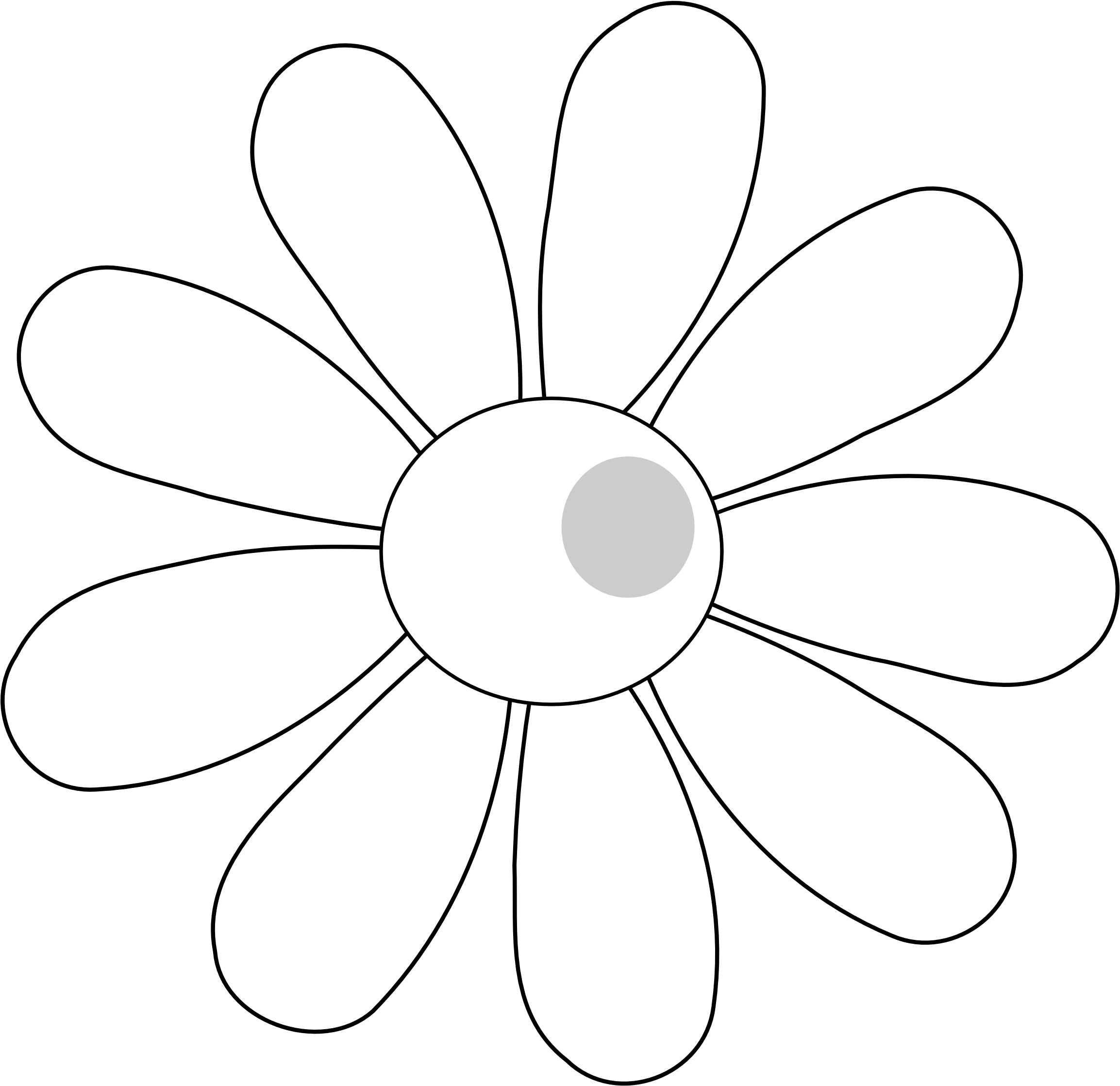Simplified White Flower Illustration PNG