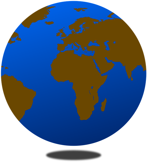 Simplified World Globe Graphic PNG
