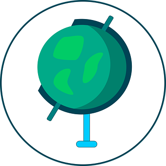 Simplified World Globe Icon PNG