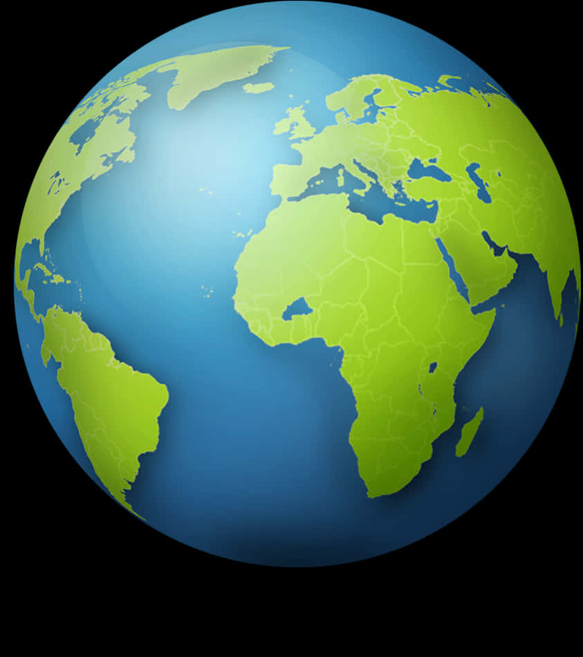 Simplified World Globe PNG