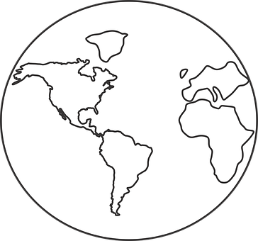 Simplified World Map Outline PNG