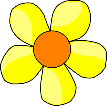 Simplified Yellow Daisy Illustration PNG