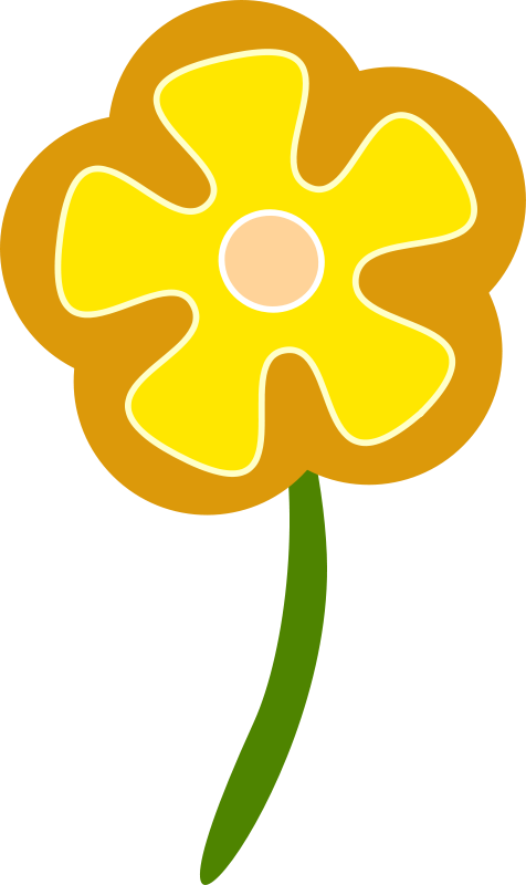Simplified Yellow Flower Illustration PNG