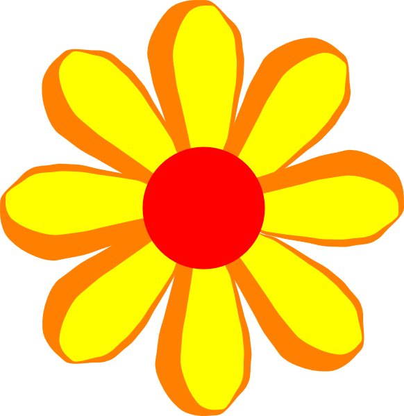 Simplified Yellow Flower Illustration PNG