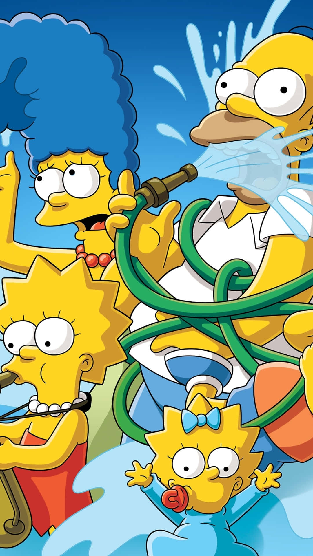 Njutav Bra Tider Med Vänner Och Familj På The Simpsons