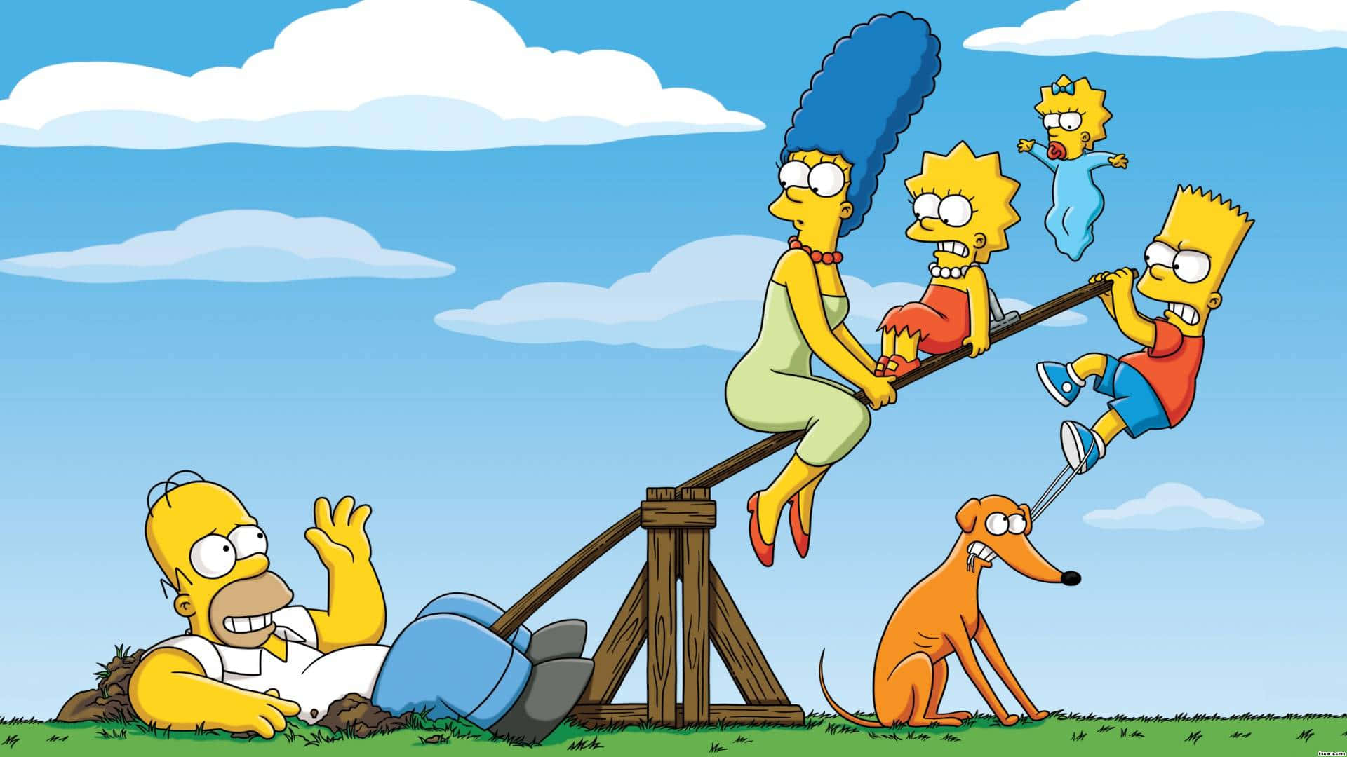 Simpsonsfamilien Leger På En Gynge.