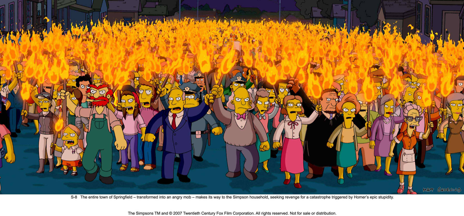 Simpsons Crowd Protesting The Simpsons Movie Wallpaper