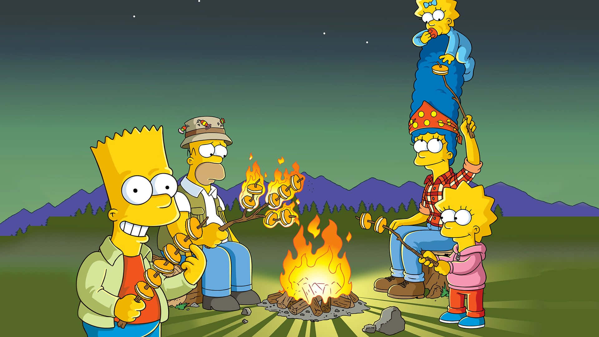 Gördig Redo För Att Ge Dig Ut På Ett Simpsons-äventyr Med Denna Personligt Anpassade Dator! Wallpaper