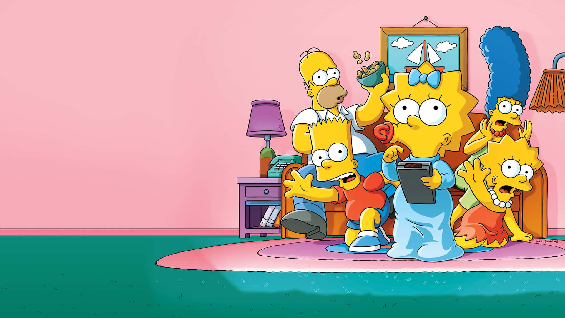 Fåjobbet Gjort Med Simpsons Datorbakgrund. Wallpaper