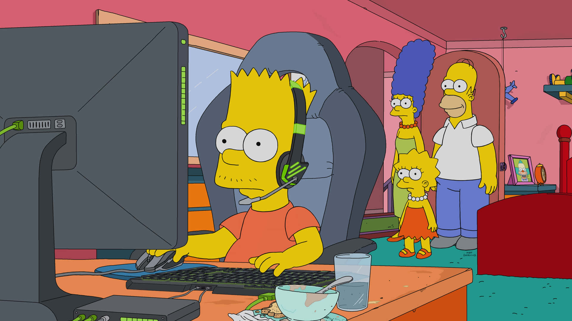 Entfessledein Spieler Talent Mit The Simpsons Pc Wallpaper