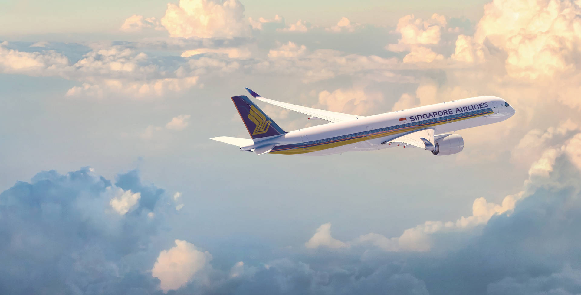 Singapore Airlines Cloudy Sky Wallpaper