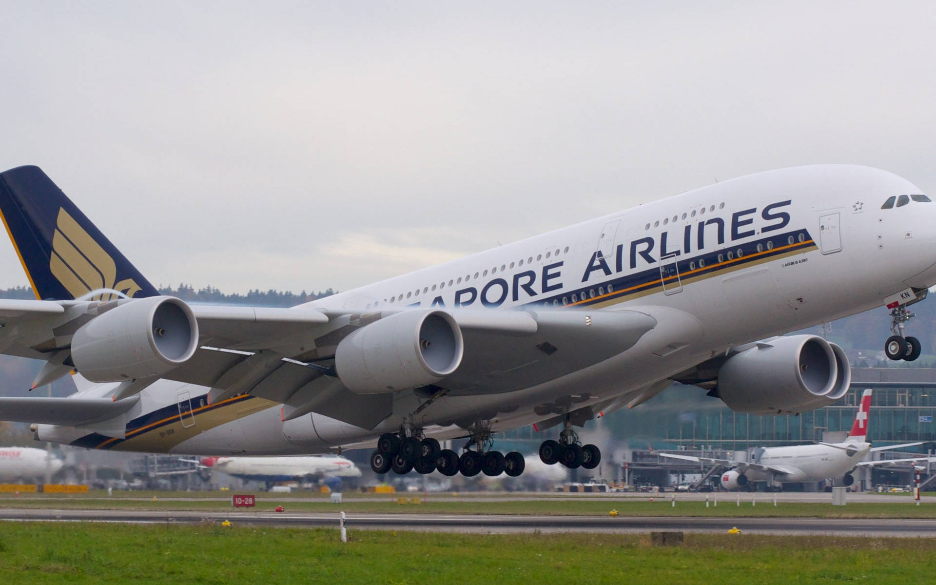 Singapore Airlines Departing Airport Background
