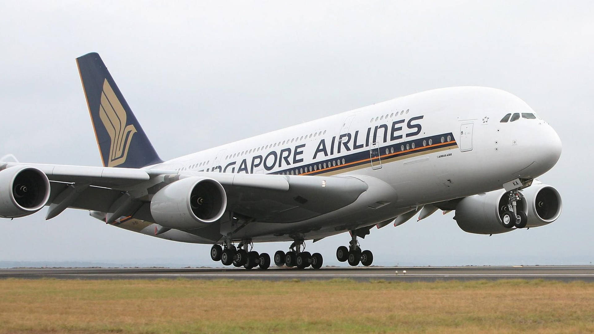 Singapore Airlines Landing Gear Background