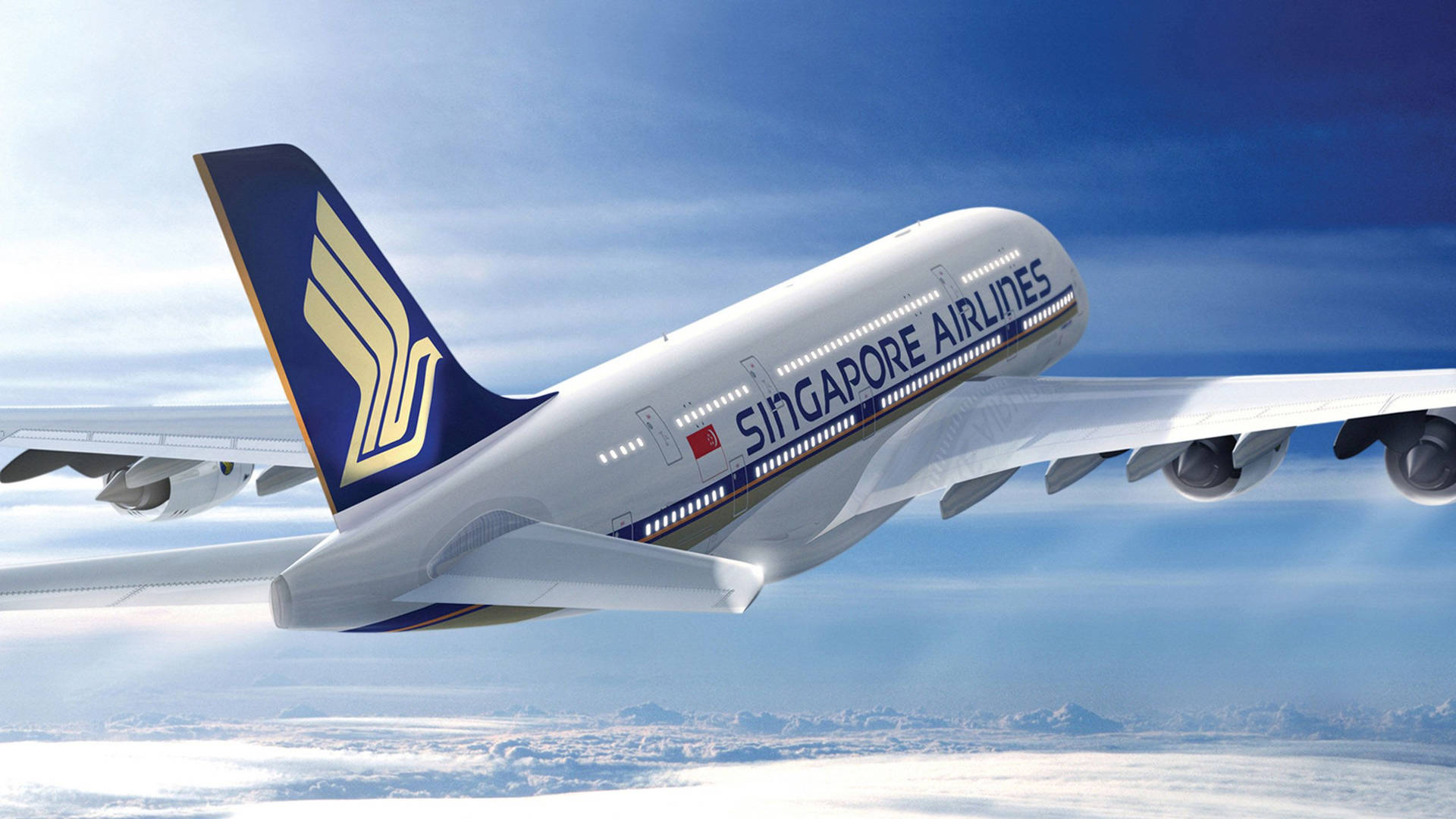 Singapore Airlines Tilted Flying Background