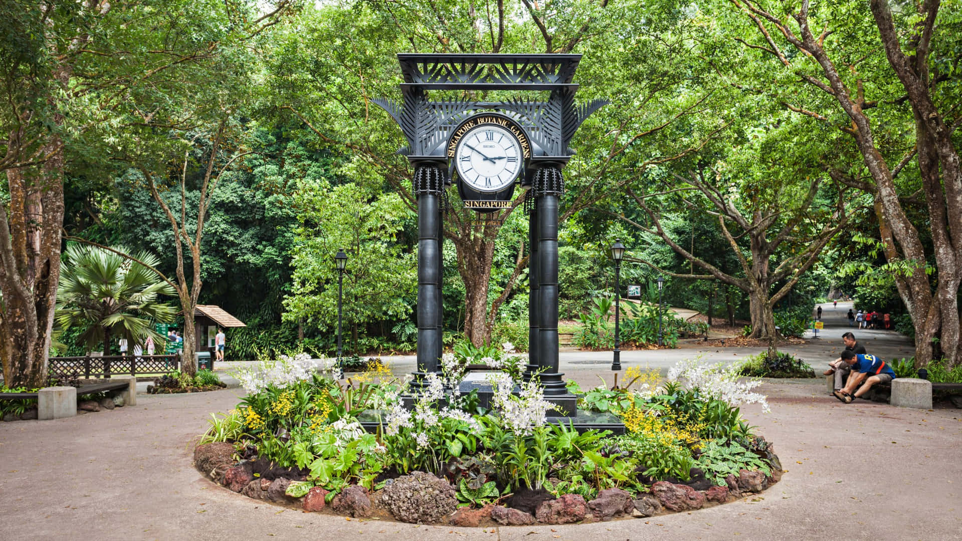 Tour De L'horloge Des Jardins Botaniques De Singapour Fond d'écran