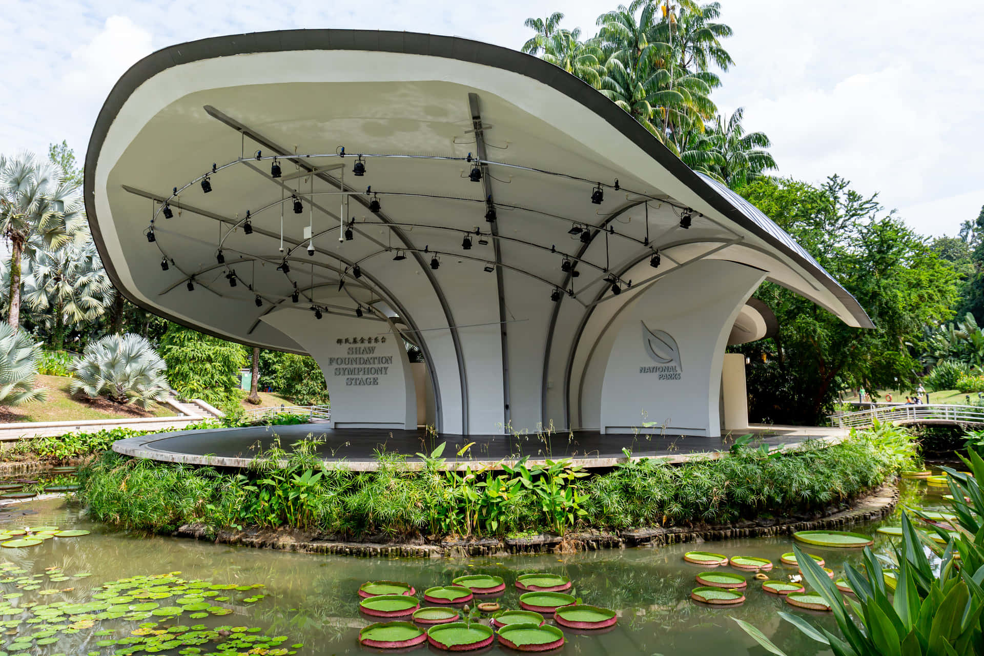 Jardin Botanique De Singapour, Scène De La Fondation Shaw Fond d'écran