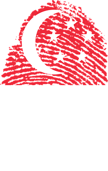 Singapore Fingerprint Flag Art PNG