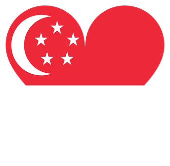 Singapore Flag Heart Shape PNG