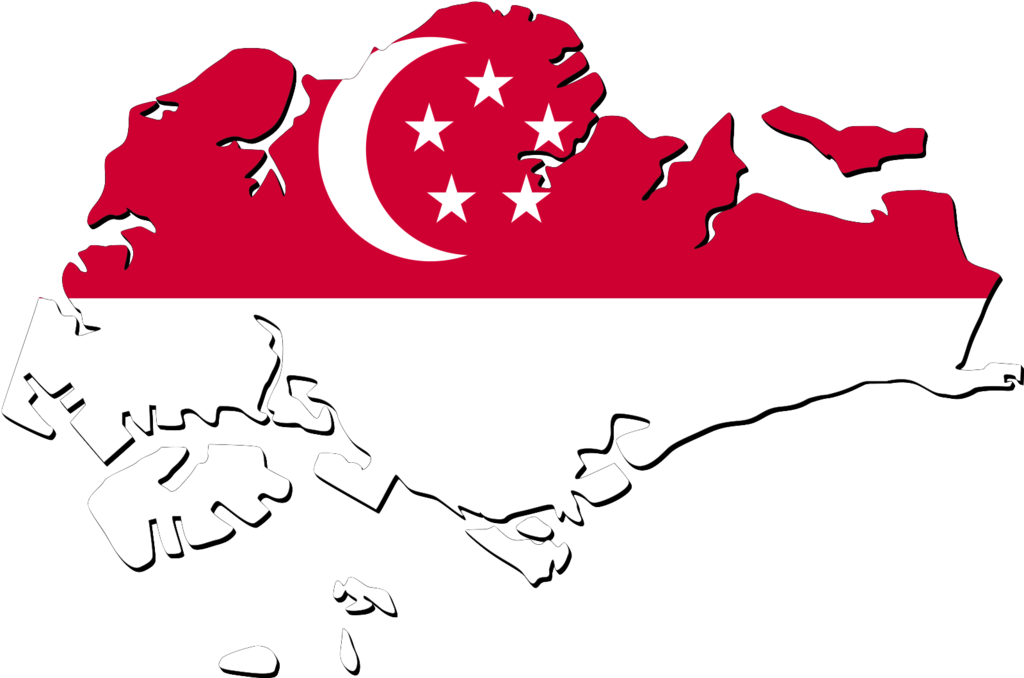Singapore Flag Map PNG