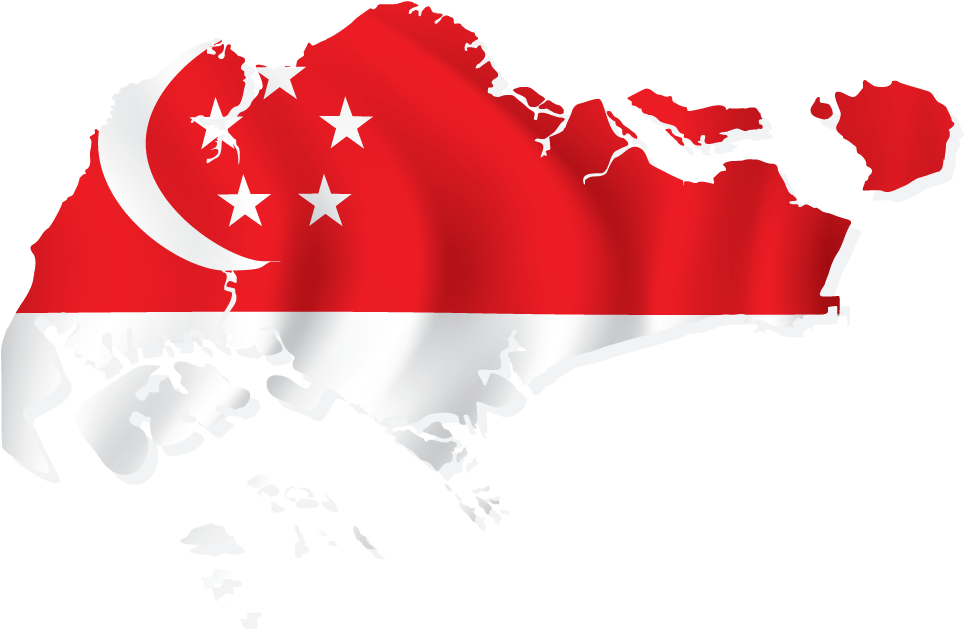 Singapore Flag Map Graphic PNG