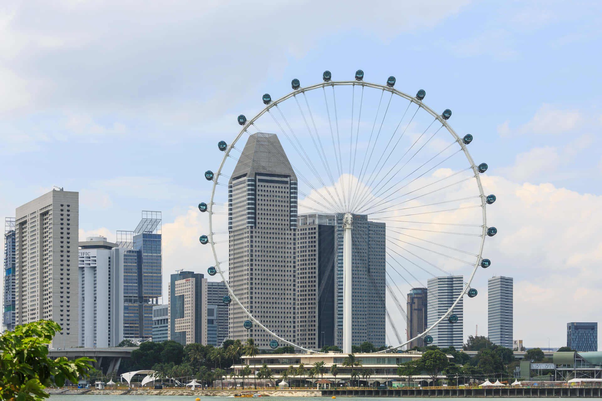 Singapore Flyer Ferris Wheel Skyline Wallpaper