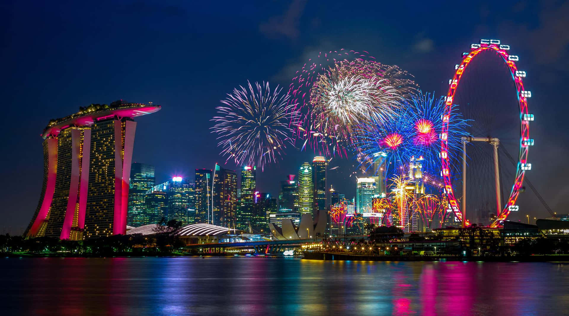 Singapore_ Flyer_ Fireworks_ Display Wallpaper