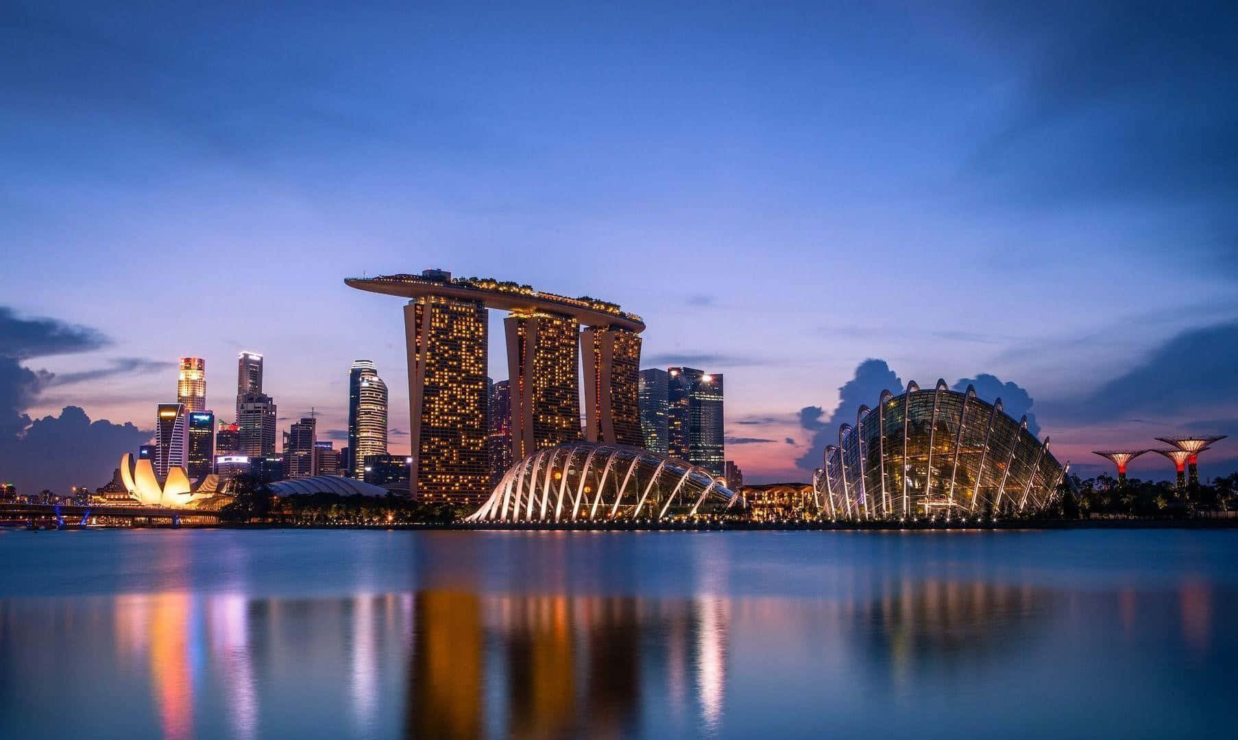 Panoramabilledeaf Singapore Skyline.