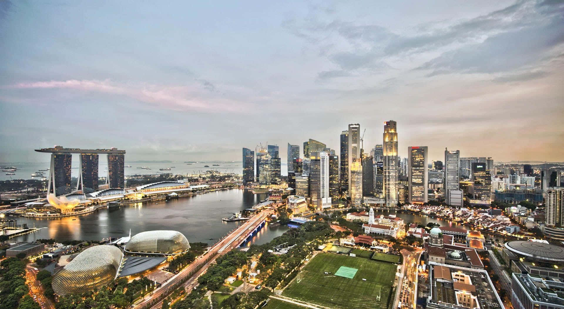 Denpragtfulde Udsigt Over Singapore