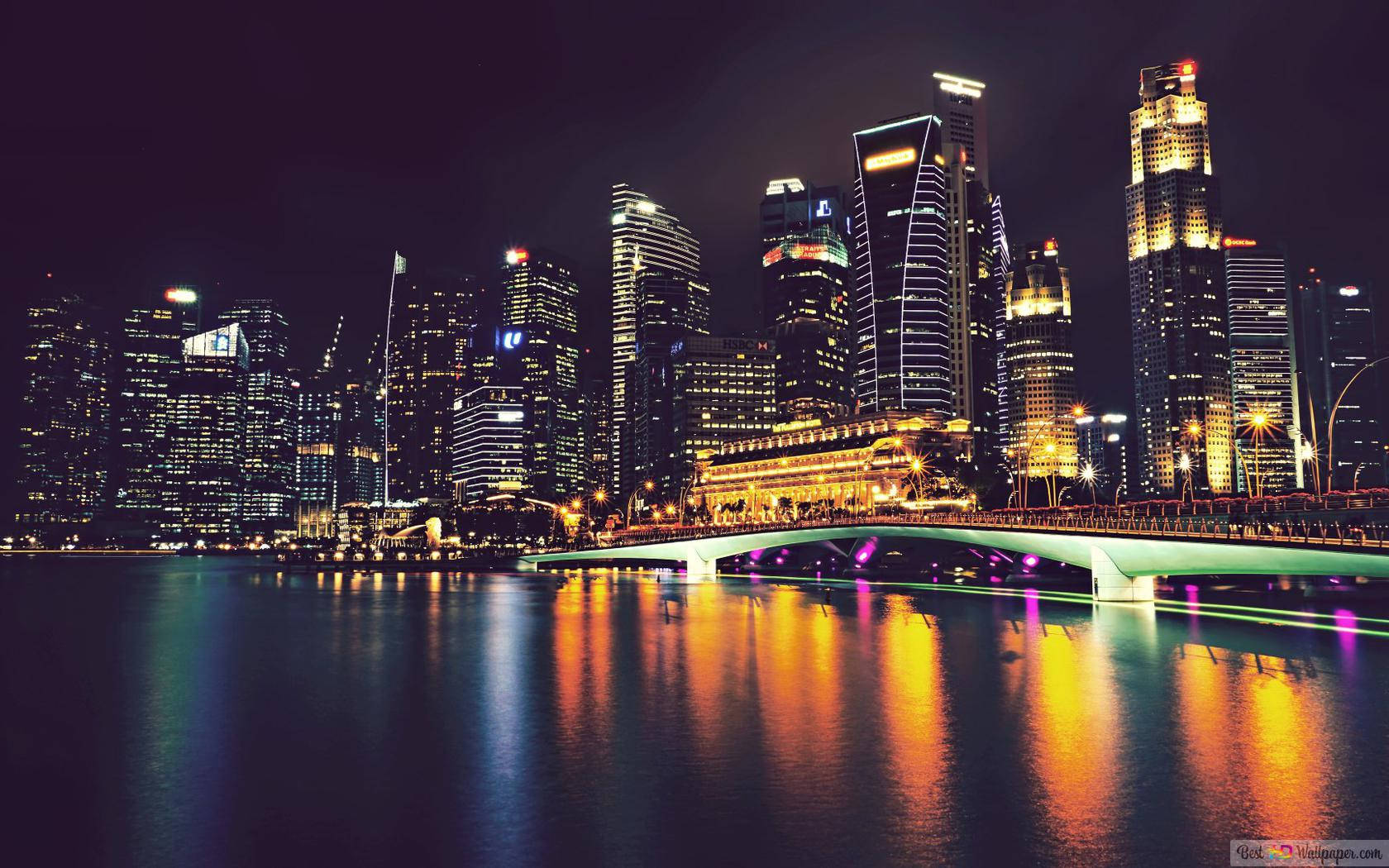 Singapore Skyline Asia's Tiger Background