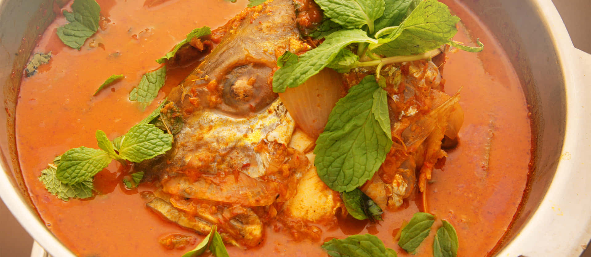 Piattosingaporiano, Curry Di Testa Di Pesce, Foto Ravvicinata Sfondo