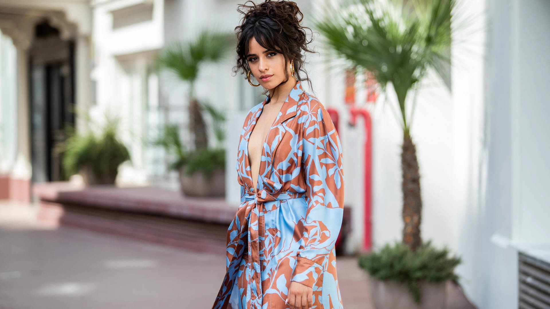 Singer Camila Cabello In Coat Dress Wallpaper
