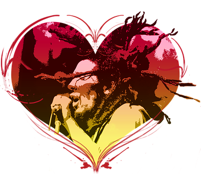 Singer Silhouette Heart Art PNG