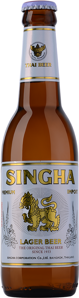 Singha Thai Lager Beer Bottle PNG