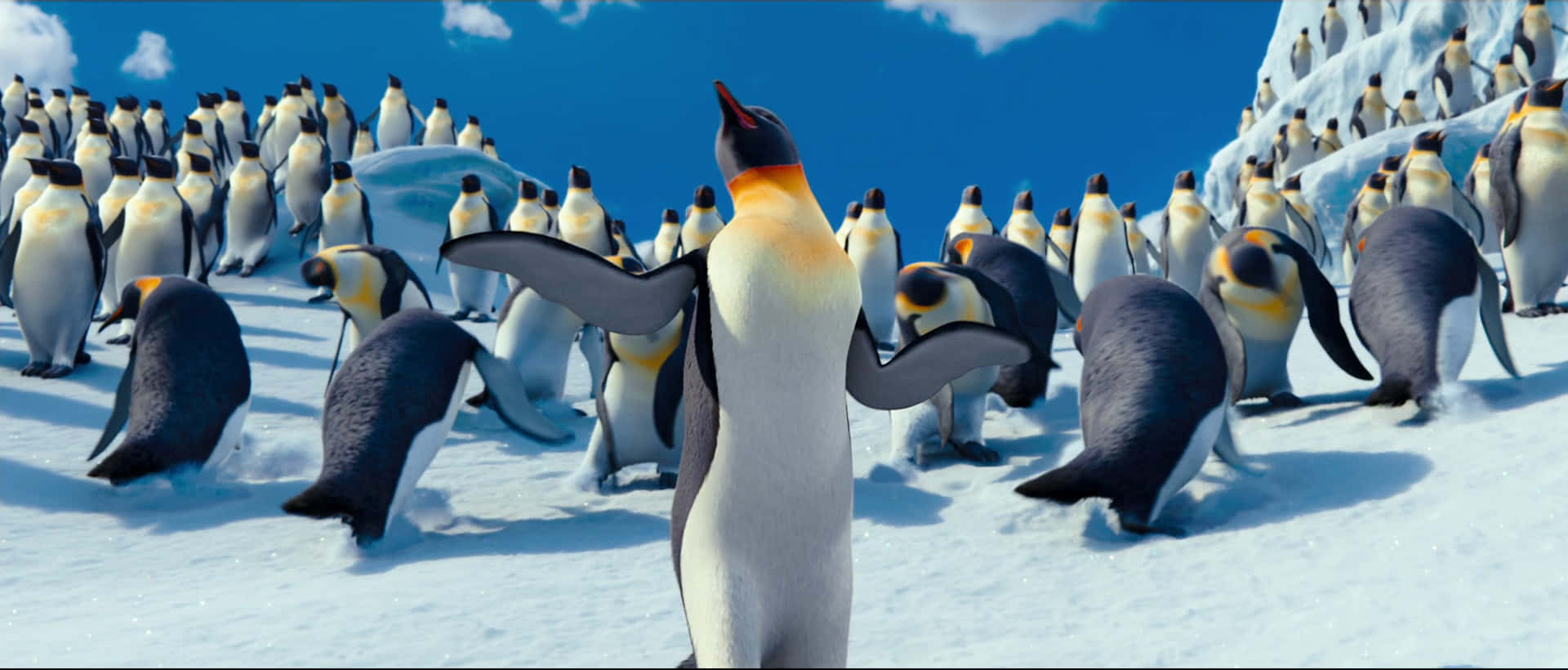 Pingüinoscantando De Happy Feet Two Fondo de pantalla