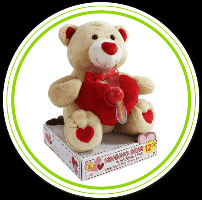 Singing Teddy Bearwith Heartand Pacifier PNG
