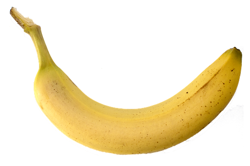Single Banana Black Background PNG