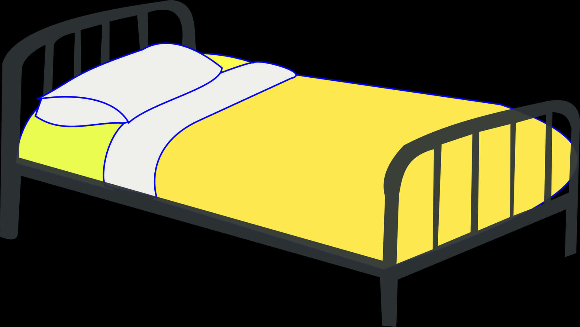 Single Bed Vector Illustration PNG