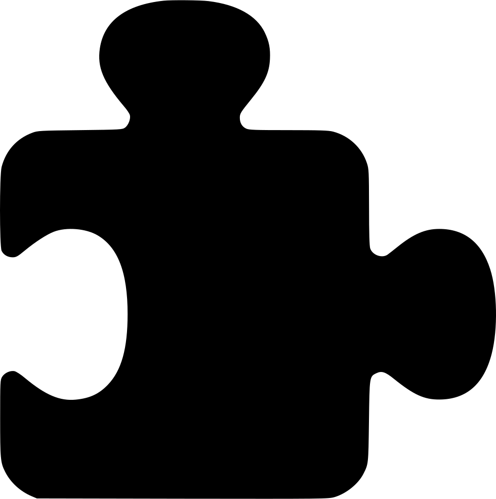 Single Black Jigsaw Piece SVG