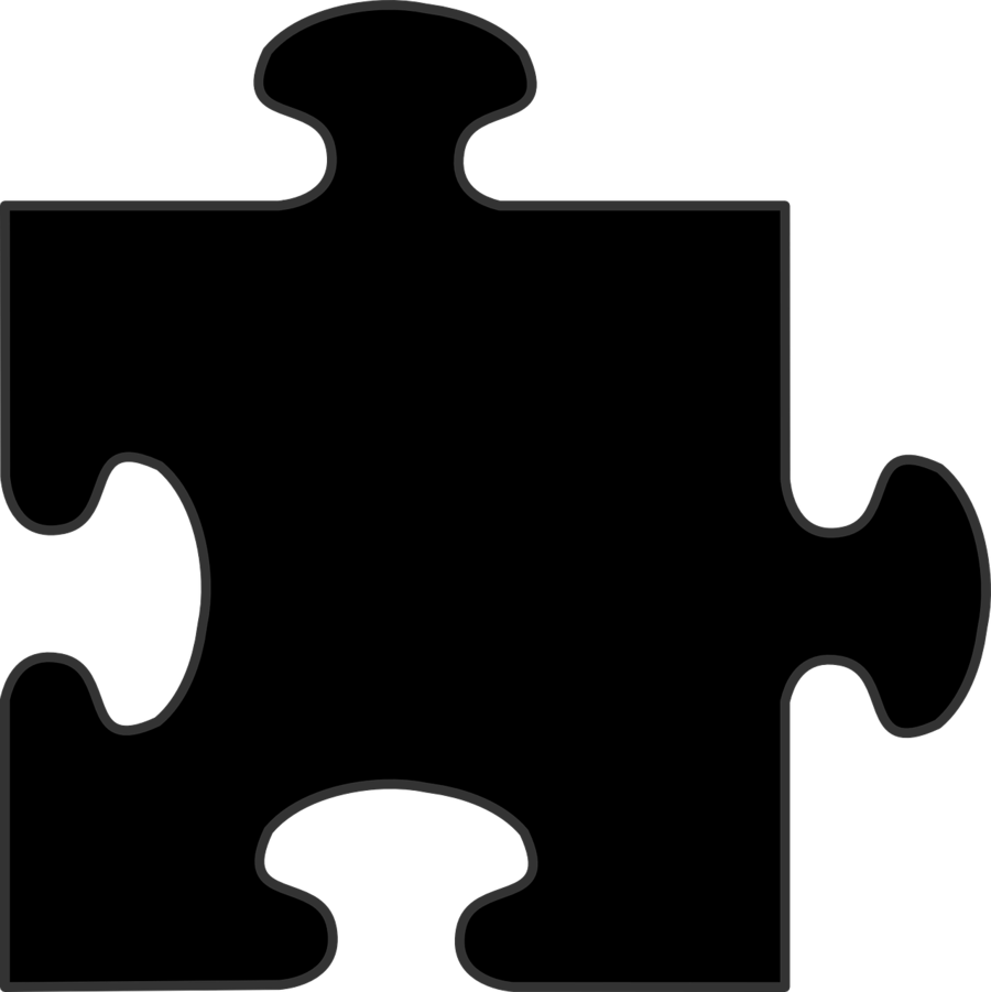 Single Black Puzzle Piece PNG