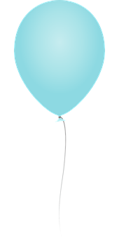 Single Blue Balloonon Black Background.jpg PNG